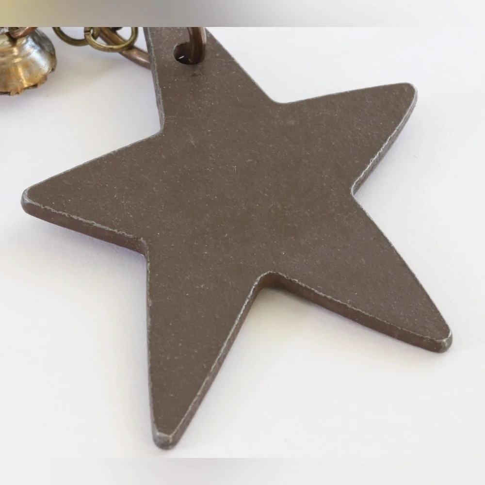 Handmade Bronze Star Statement Necklace | Brass Star Accent | Adjustable 31” - Picture 3 of 7